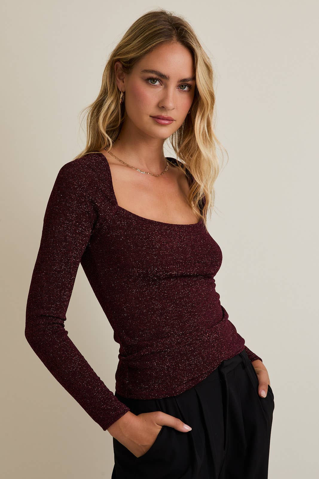 Shimmer Long Sleeve Top