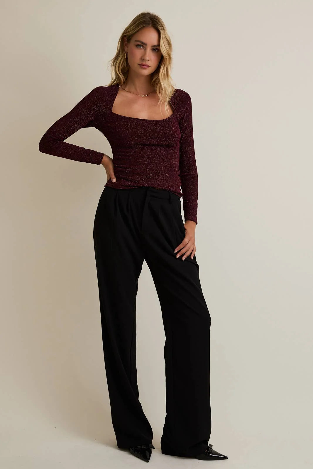 Shimmer Long Sleeve Top