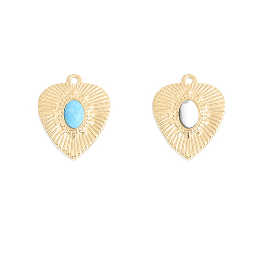 Turquoise Heart Charm
